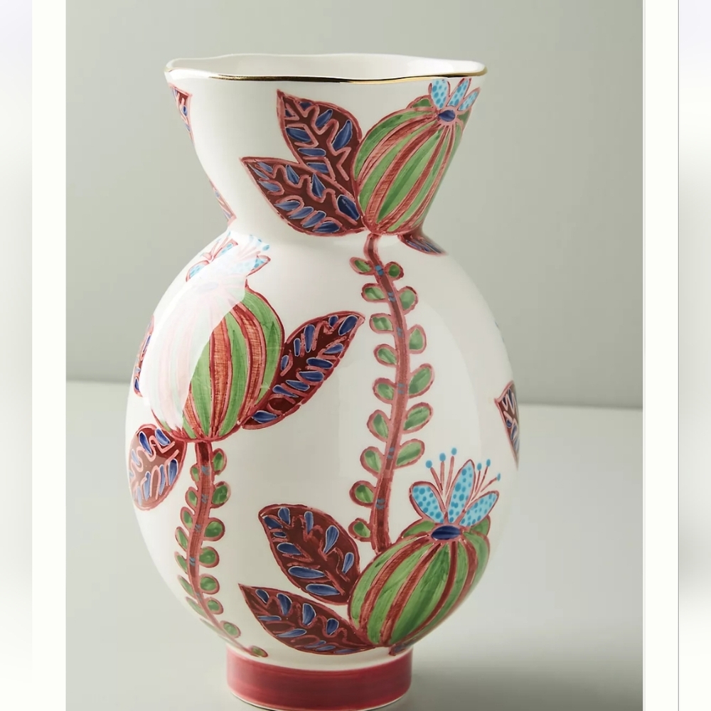 Anthropologie HandPainted Elza Vase - multi-colored